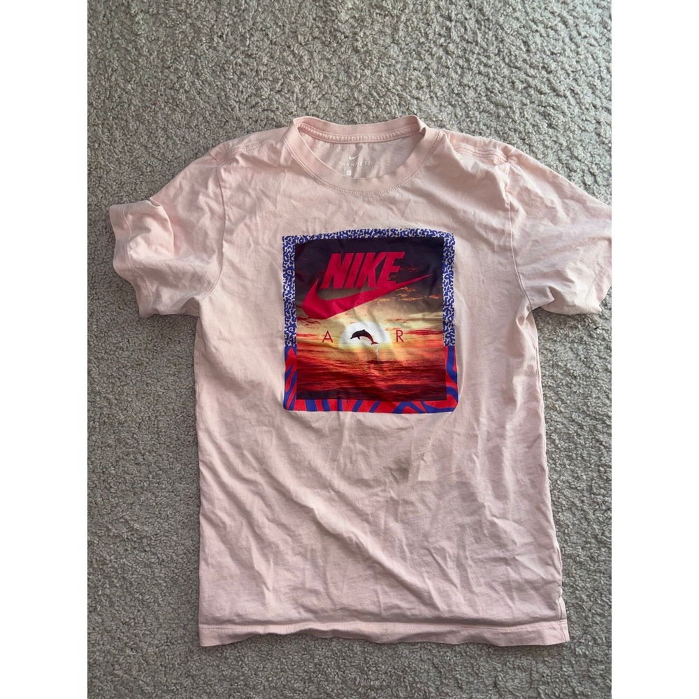 Nike Air T-Shirt Sunset Graphic Pink Tee Casual Mens